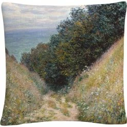 Cheapest ✨ Trademark Fine Art Claude Monet Road At La Cavee Pourville Decorative Throw Pillow ????