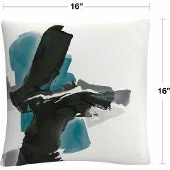Cheapest ✔️ Trademark Fine Art Chris Paschke Black And Teal IV Decorative Throw Pillow ⭐ -Bargoose shop unnamed file 642