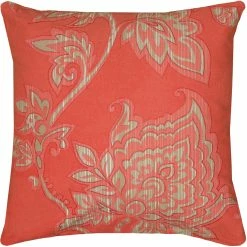 Best Sale ???? Rizzy Home Floral Coral Square Decorative Throw Pillow ????