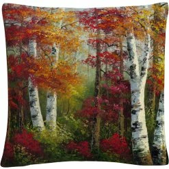 Top 10 ???? Trademark Fine Art Indian ☀️ Summer Autumn Birch Trees Decorative Throw Pillow ????