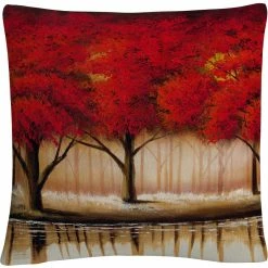 Top 10 ???? Trademark Fine Art Parade Of Red Trees II Decorative Throw Pillow ????