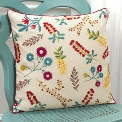 Best Pirce ???? Rizzy Home Floral Natural 20 In. Square Pillow ✨ -Bargoose shop unnamed file 698