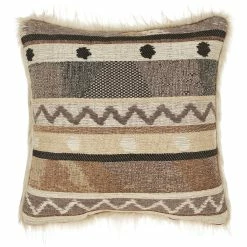 New ???? J. Queen New York Timber Linen Square Decorative Throw Pillow 18 In. ⭐