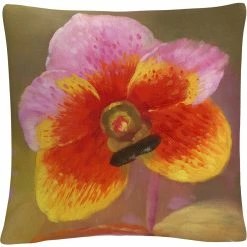 Brand new ???? Trademark Fine Art Orange Pink Orchid Decorative Throw Pillow ????