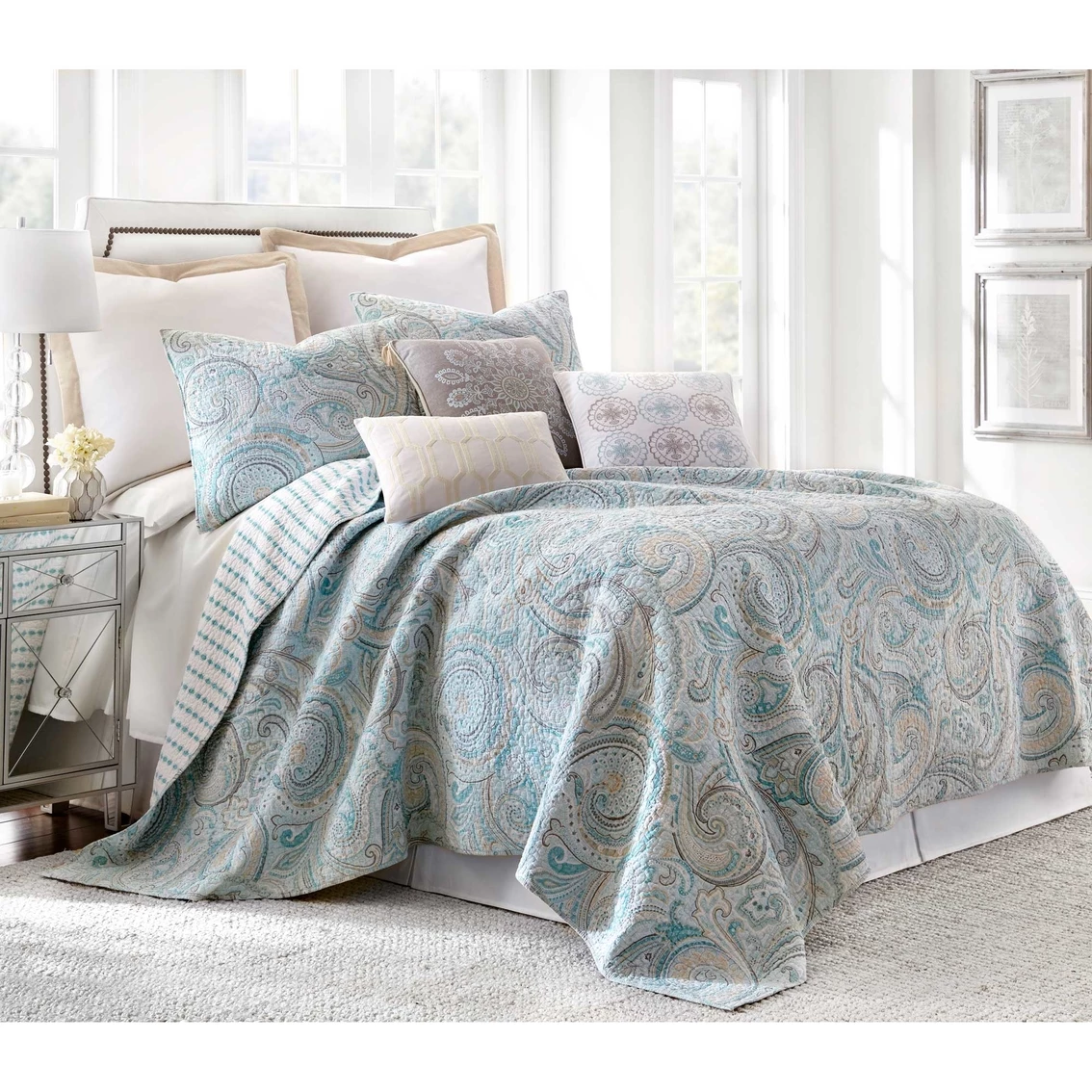 Flash Sale ⭐ Levtex Home Spruce Spa Print Tassel Pillow ???? 4 Flash Sale ⭐ Levtex Home Spruce Spa Print Tassel Pillow ???? - Image 2