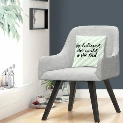 Best Sale ???? Trademark Fine Art She Believed She Could Green Decorative Throw Pillow ⌛ -Bargoose shop unnamed file 806