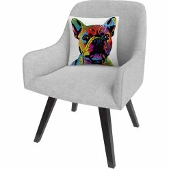 New ???? Trademark Fine Art Michael Tompsett French Bulldog Decorative Throw Pillow ???? -Bargoose shop unnamed file 809