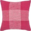 Promo ???? Rizzy Home Plaid Hot Pink Polyester Filled Pillow 20 In. X 20 In. ✔️