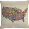 Brand new ✔️ Trademark Fine Art US Cities Text Map VI Decorative Throw Pillow ????