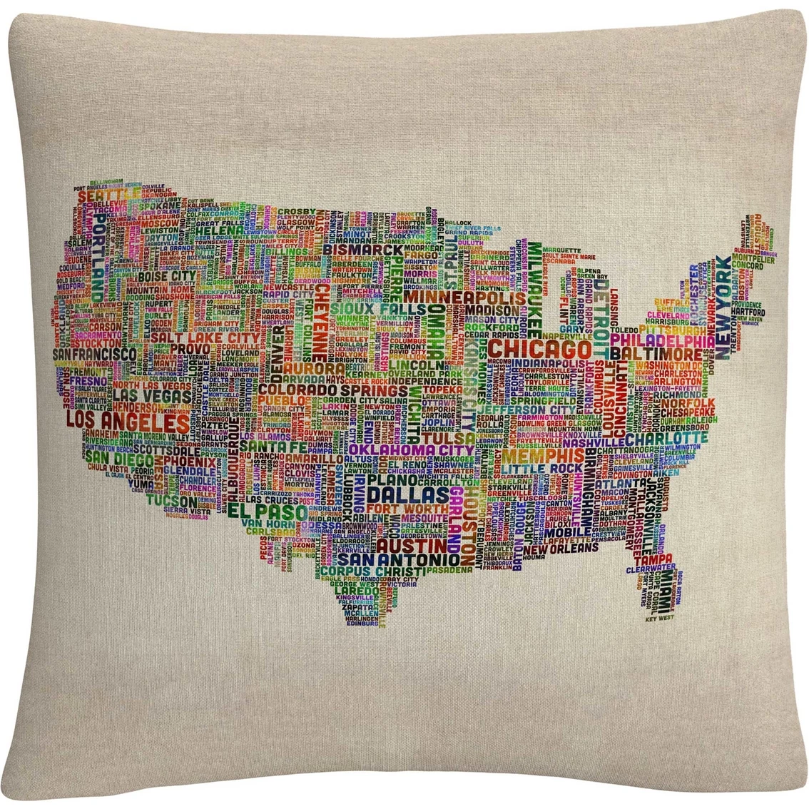 Brand new ✔️ Trademark Fine Art US Cities Text Map VI Decorative Throw Pillow ???? 3 Brand new ✔️ Trademark Fine Art US Cities Text Map VI Decorative Throw Pillow ????