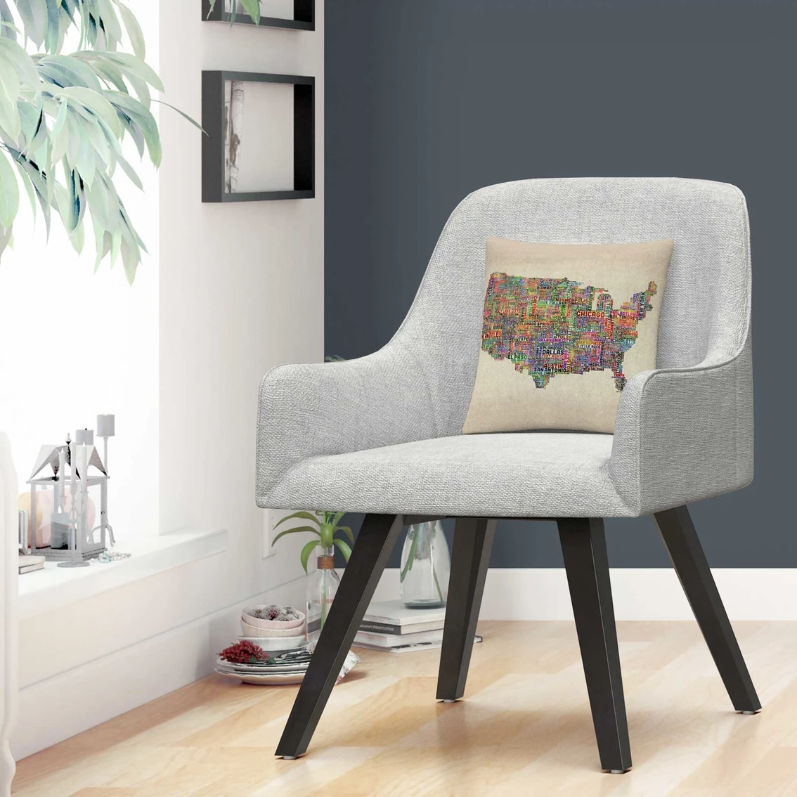 Brand new ✔️ Trademark Fine Art US Cities Text Map VI Decorative Throw Pillow ???? 6 Brand new ✔️ Trademark Fine Art US Cities Text Map VI Decorative Throw Pillow ???? - Image 4