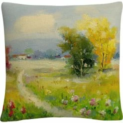 Flash Sale ???? Trademark Fine Art A New Day II Landscape Path Decorative Throw Pillow ⌛