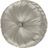 Cheapest ✔️ J. Queen New York Satinique Silver Tufted Round Decorative Throw Pillow ????