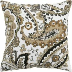 Outlet ✔️ Rizzy Home Paisley Beige 20 X 20 In. Pillow ????