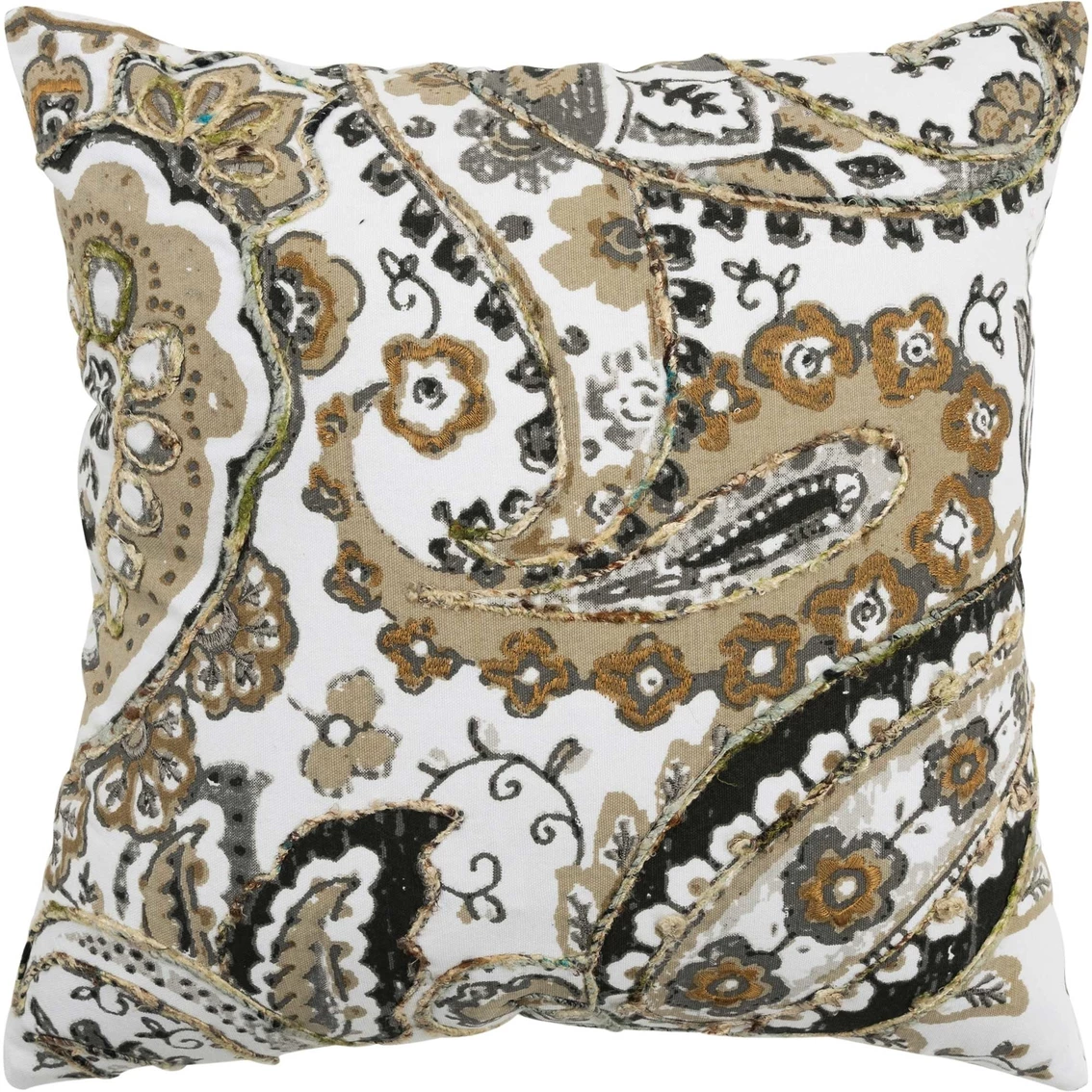 Outlet ✔️ Rizzy Home Paisley Beige 20 X 20 In. Pillow ???? 3 Outlet ✔️ Rizzy Home Paisley Beige 20 X 20 In. Pillow ????