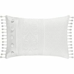 Wholesale ???? J. Queen New York Bianco White Boudoir Decorative Throw Pillow ⌛