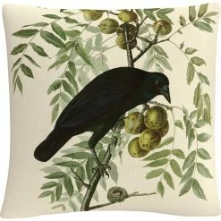 Promo ✔️ Trademark Fine Art John James Audubon American Crow Decorative Throw Pillow ✔️