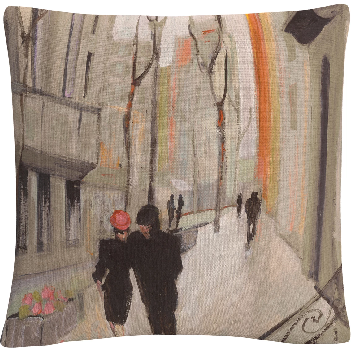 Promo ???? Trademark Fine Art Julia Purinton Village Promenade Neutral Decorative Throw Pillow ???? 3 Promo ???? Trademark Fine Art Julia Purinton Village Promenade Neutral Decorative Throw Pillow ????