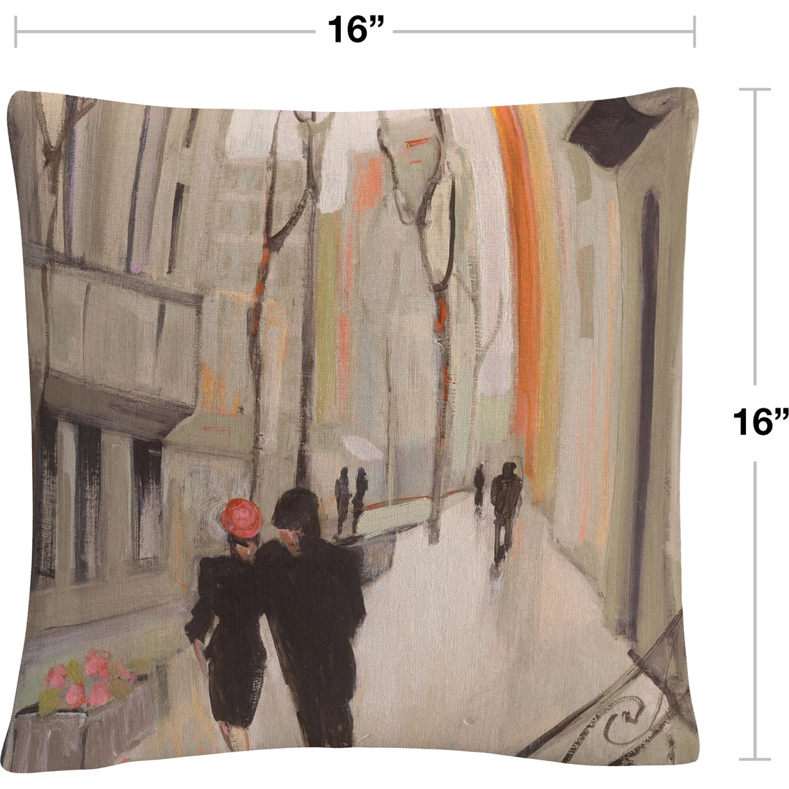 Promo ???? Trademark Fine Art Julia Purinton Village Promenade Neutral Decorative Throw Pillow ???? 4 Promo ???? Trademark Fine Art Julia Purinton Village Promenade Neutral Decorative Throw Pillow ???? - Image 2