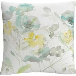 Best Sale ❤️ Trademark Fine Art Danhui Nai Aqua Roses Shadows Decorative Throw Pillow ????
