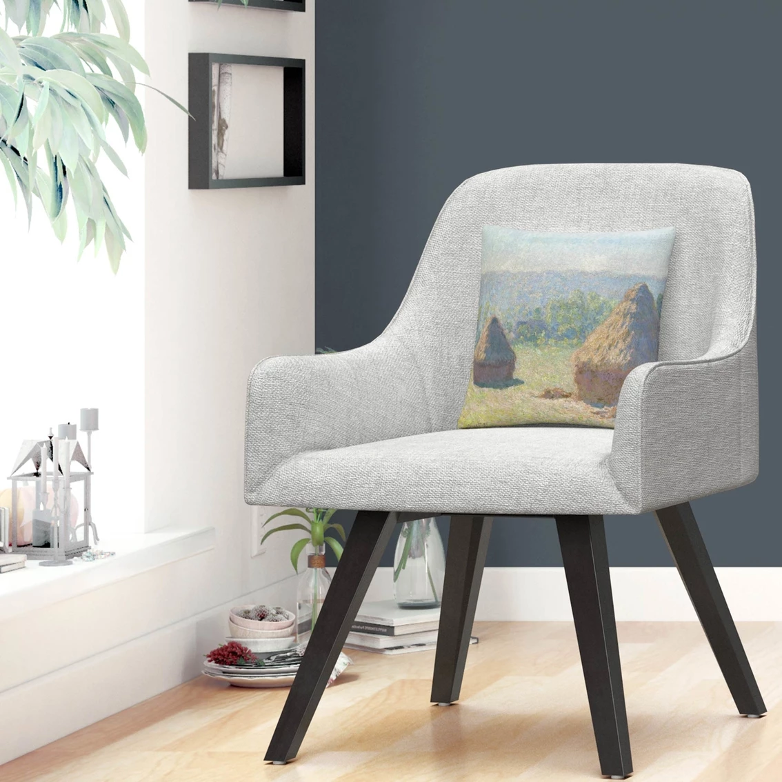 Buy ???? Trademark Fine Art Claude Monet Haystacks End Of ☀️ Summer Decorative Throw Pillow ???? 5 Buy ???? Trademark Fine Art Claude Monet Haystacks End Of ☀️ Summer Decorative Throw Pillow ???? - Image 3