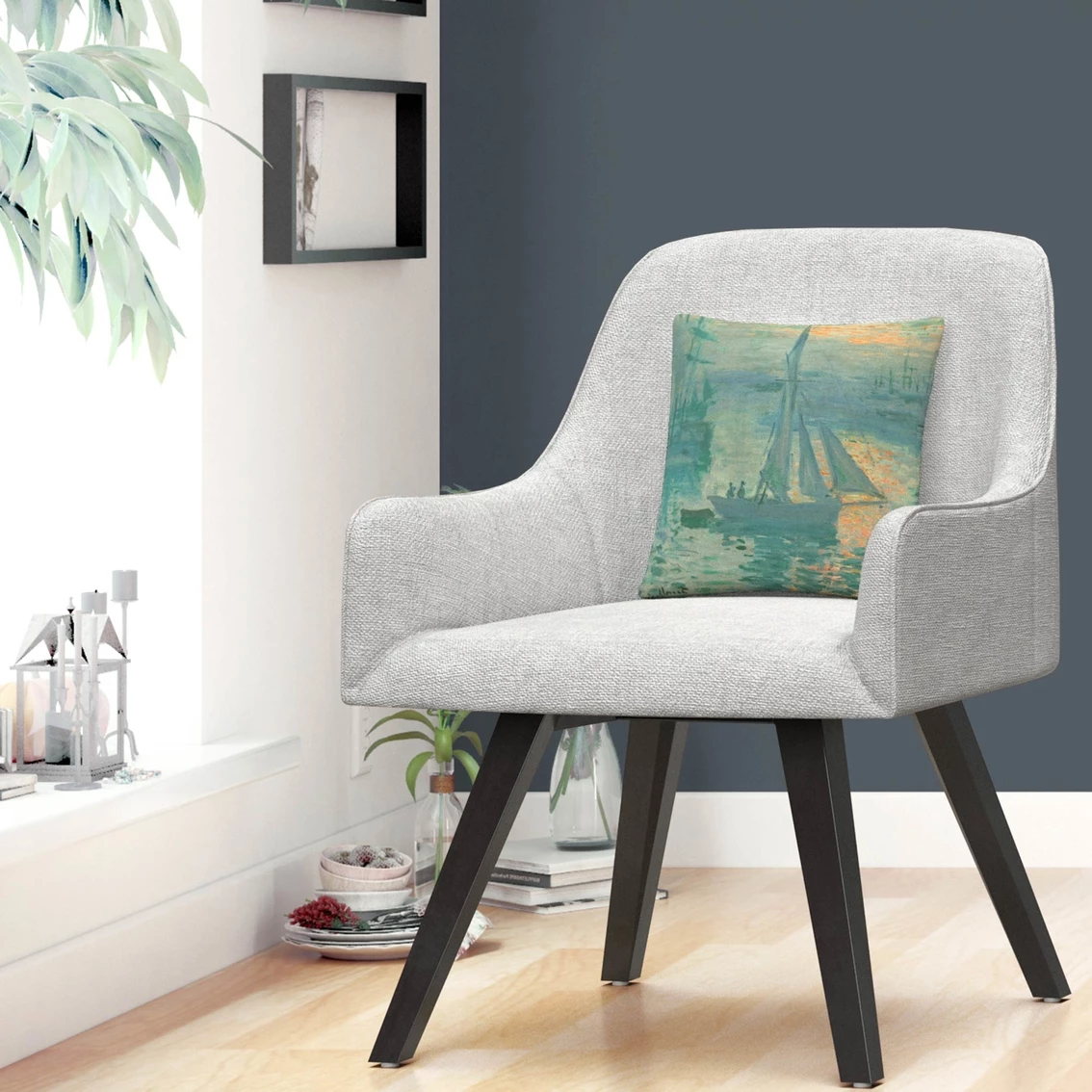 Discount ???? Trademark Fine Art Claude Monet Sunrise Decorative Throw Pillow ❤️ 5 Discount ???? Trademark Fine Art Claude Monet Sunrise Decorative Throw Pillow ❤️ - Image 3