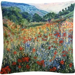 Deals ✨ Trademark Fine Art Masters Fine Art Field Of Wild Flowers Decorative Throw Pillow ⭐